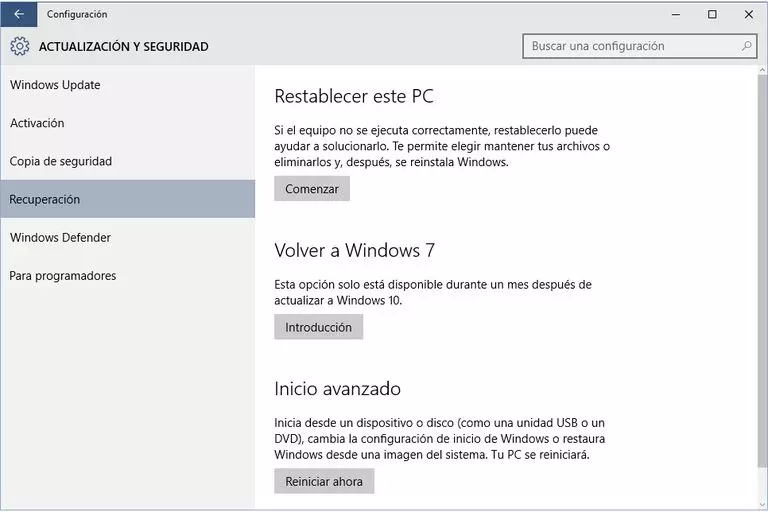 Volver Windows7 Desde Windows10